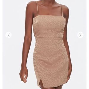 SOLD—Satin Leopard Print Dress